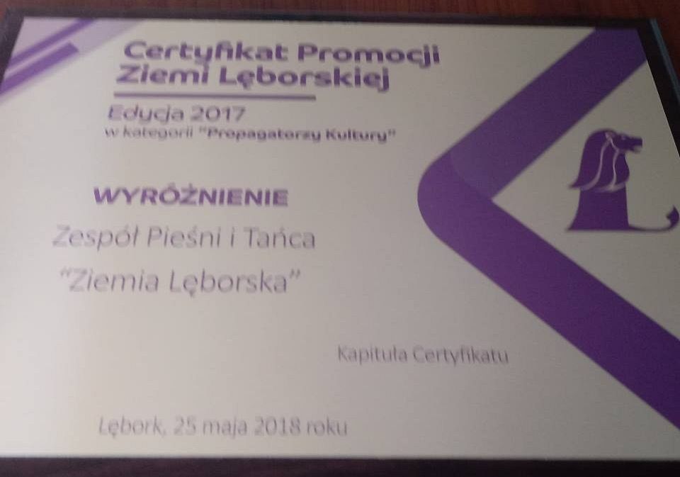 ZPiT ZL – wyróżniony jako propagator  Promocji Kultury